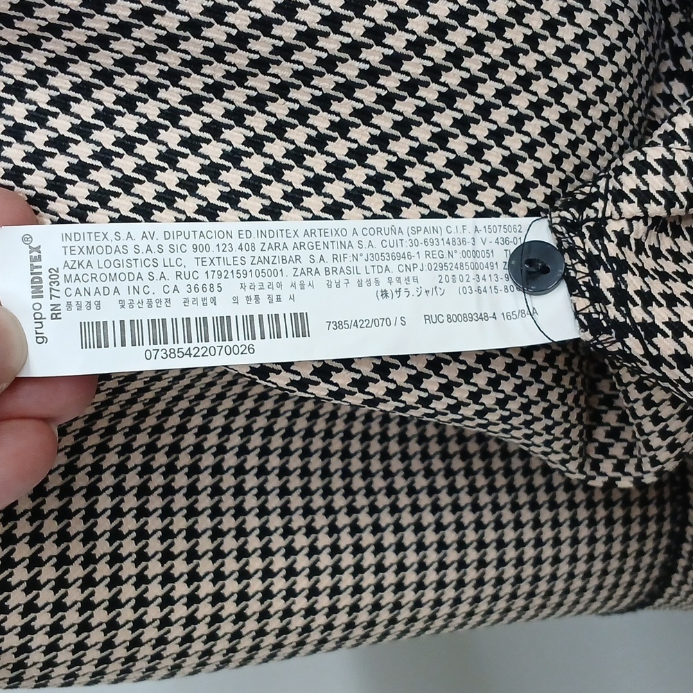 Zara Houndstooth Button-Up Blazer Shacket Size Small - Picture 6 of 6